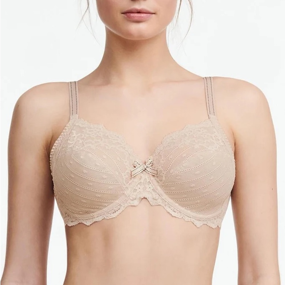 Chantelle |‎ Rive Guache Nude Full Coverage Unlined Underwire Bra Size 36DD